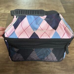 LL Bean flip top lunch pail/tote argyle
